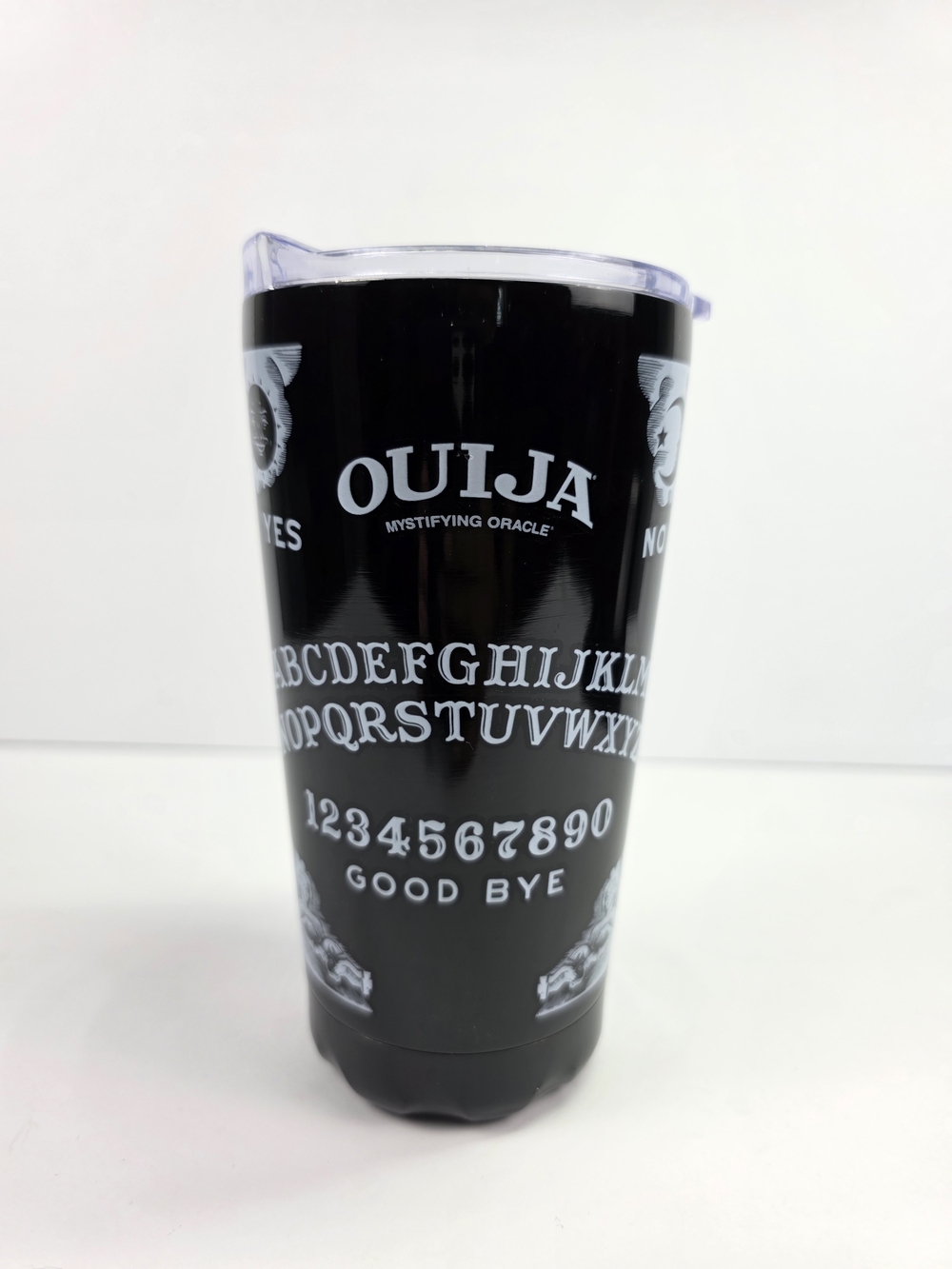 Hasbro Black Ouija Travel Tumbler with White Print